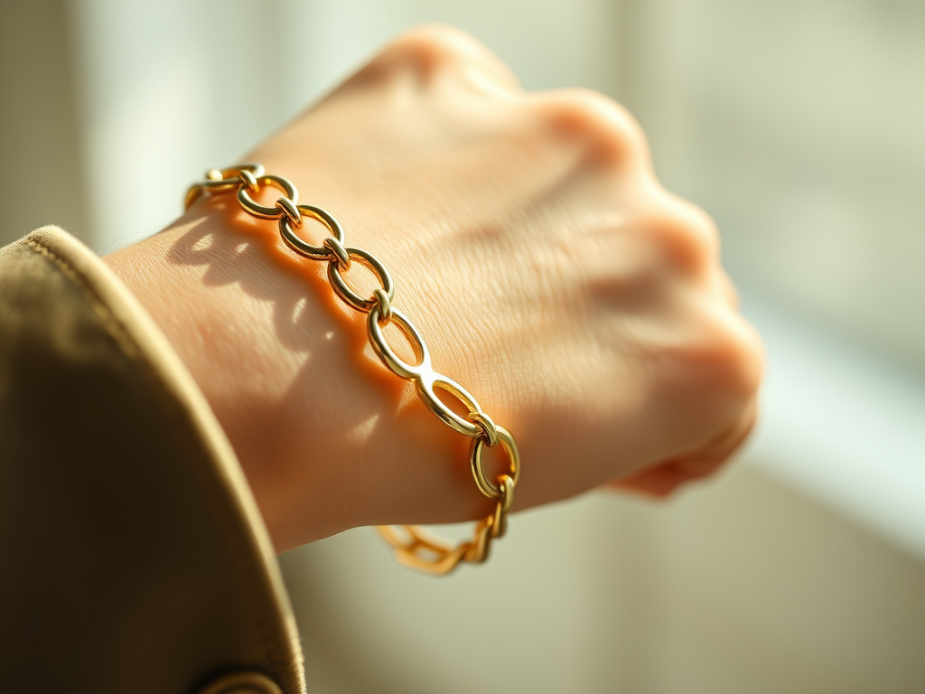 A stunning gold oval bracelet designed to boost your style.